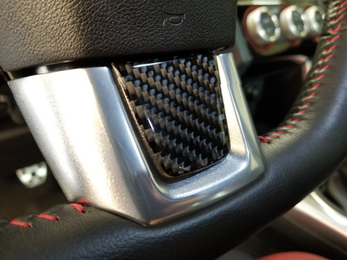 Carbon Fiber Domed Steering Wheel Trim - 100% Real Carbon Fiber (2015-2021 WRX/STI)