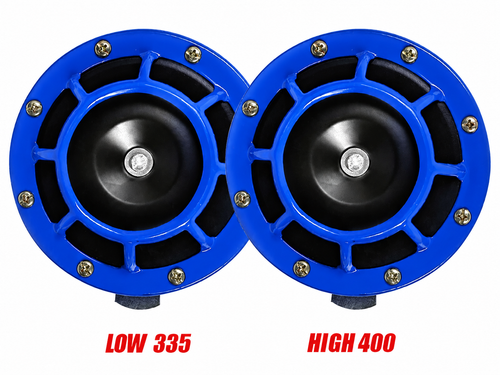 Super Tone Loud Blast Grille Mount Horns 12V 335-400 - Blue