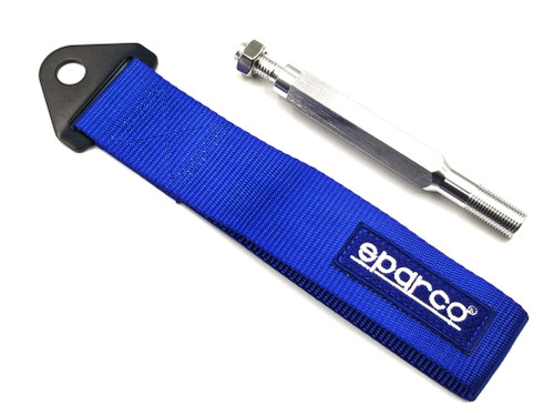 Tuner Tow Strap Front or Rear with Mounting Rod - Blue