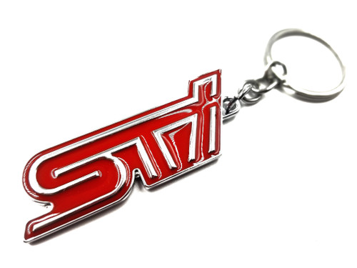 Steel Keychain - Red Logo