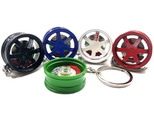 Wheel TE37 Keychain with Spinning Rotor