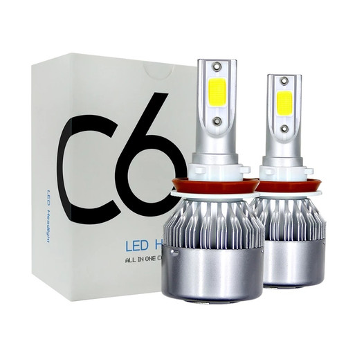 H10 / HB3 / 9005 - C6 LED Head Light / Fog Light Bulbs 7600LM 6000K