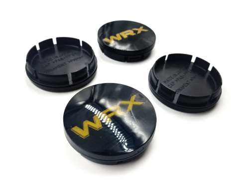 Replacement Gloss Black Center Caps with 3d Logo - GOLD (56mm)