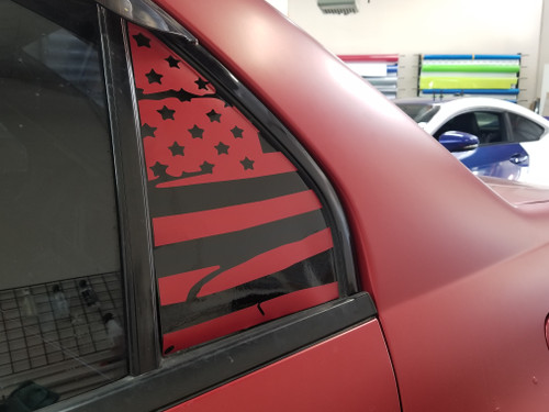 Diatressed American Flag Quarter Window Decal (2006-2007 EVO 9)