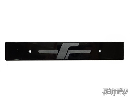  Vanity Plate Delete with "F" Logo Engraved -  Gloss Black Acrylic