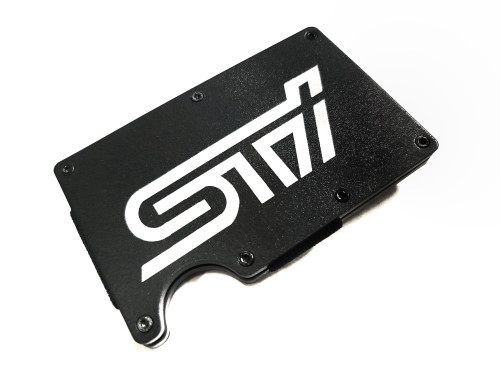 Engraved Black Wallet / Card Holder with Money Clip - STI