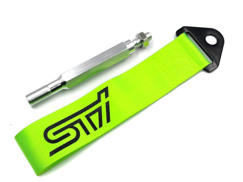 Tow Strap Front or Rear with Mounting Rod - Neon/Fluorescent Yellow (STI)