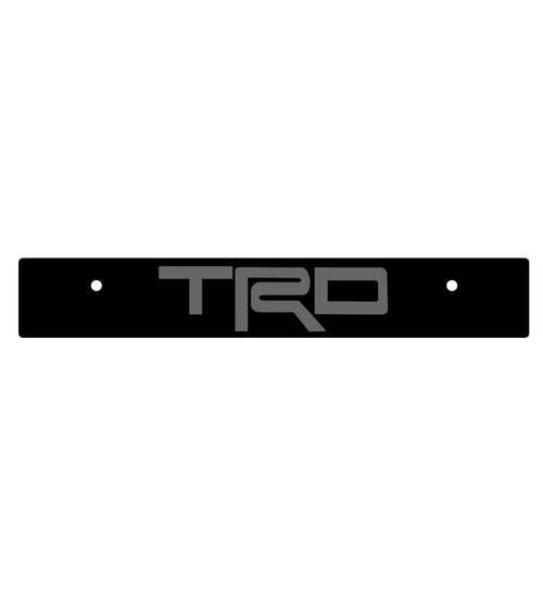 Vanity Plate Delete with TRD Logo Engraved -  Gloss Black Acrylic