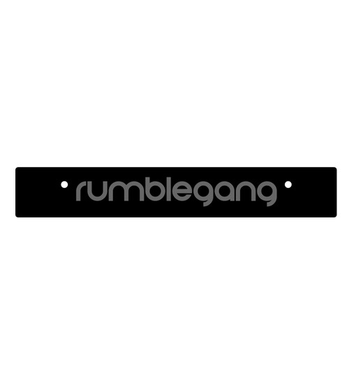 Vanity Plate Delete v2 RUMBLE GANG Logo Engraved -  Gloss Black Acrylic