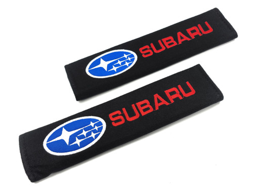 Soft Touch Seat Belt Shoulder Pads Cover  - Subie Stars/Red