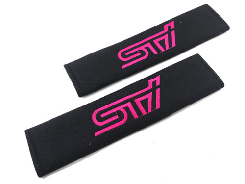 Soft Touch Seat Belt Shoulder Pads Cover - Cherry Blossom STI