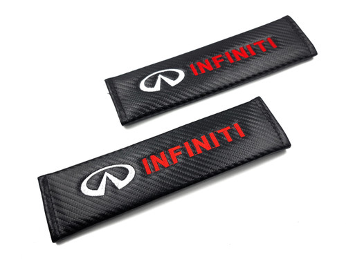 Carbon Fiber Seat Belt Shoulder Pads Cover  - Infiniti (Red)