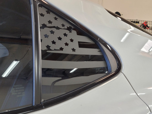 Distressed American Flag Quarter Window Decal (2018-2021 Camry)
