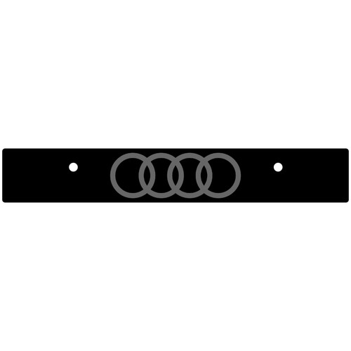 Vanity Plate Delete Engraved Gloss Black Acrylic - Audi Rings