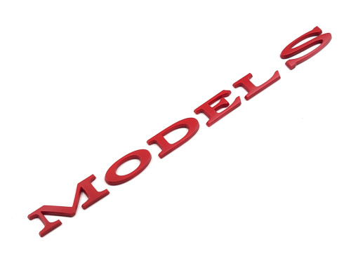 Matte Red Trunk lettering replacement ABS badge (Model S)