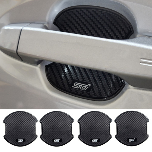 4pcs - Door Handle Bowl Cover Anti Scratch - TPU Carbon Fiber look