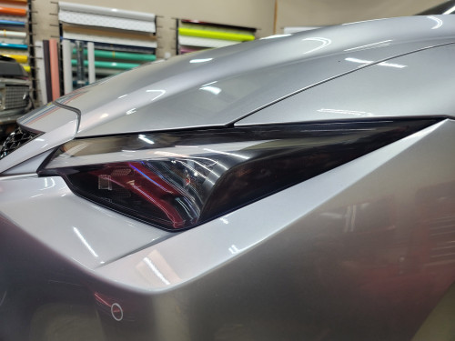 Smoked Amber Delete Head Light Overlays Tint (2021-2023 Lexus IS/ISF)
