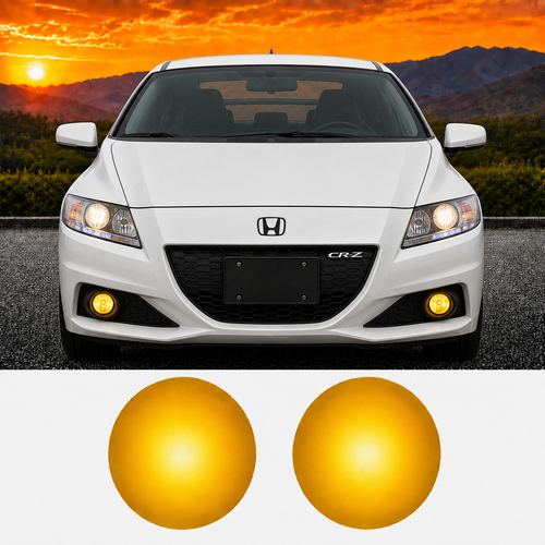 13-15 Honda CRZ Precut Yellow Fog Light Overlays Tint