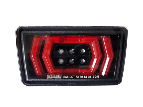 HEXAGON - LED F1 Rear Brake Light Fog 4th JDM (Black Base/Red Bar/Clear Lens)