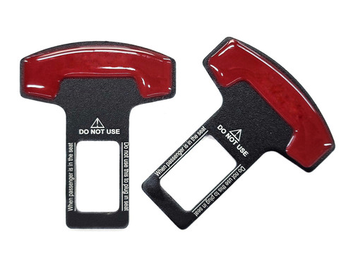 2pcs - Car Seat Belt Buckle Alarm Stopper Clip - Red