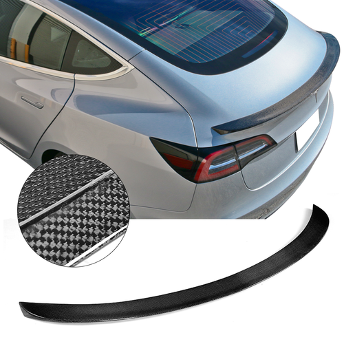Carbon Fiber Rear Spoiler Trunk Lip | 2017-2023 Tesla Model 3