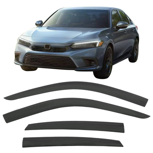 Slim Window Visors Rain Guard Deflectors | 2022-2026 Honda Civic Sedan