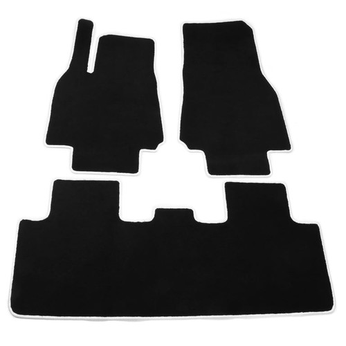 Black Front & Rear Floor Mats Nylon | 2020-2024 Tesla Model Y