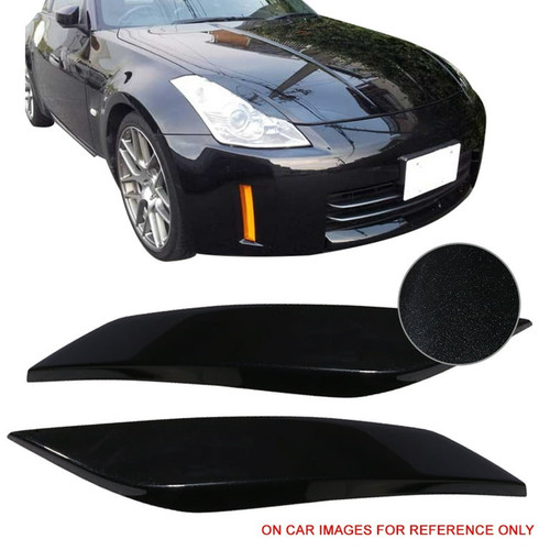 Headlight Eyelids ABS Black Metallic G41 | 2003-2009 Nissan 350Z Z33 