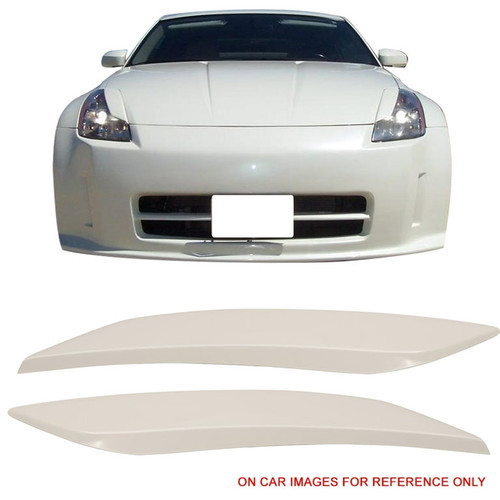 Headlight Eyelids ABS Glacier White Pearl QX1 | 2003-2009 Nissan 350Z Z33 