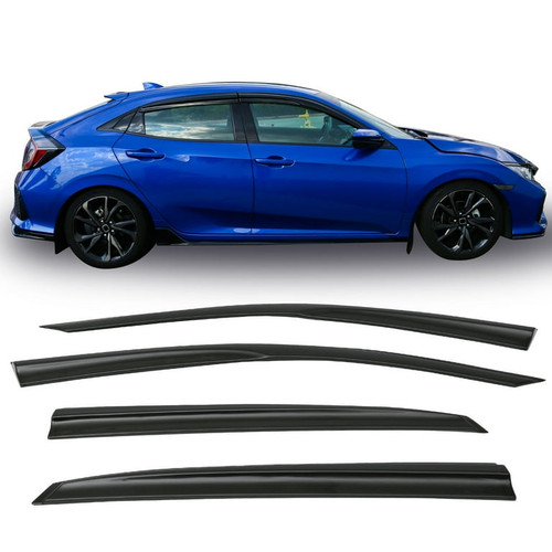 Mugen Style Visors Rain Guard Deflectors | 2017-2021 Honda Civic Hatchback