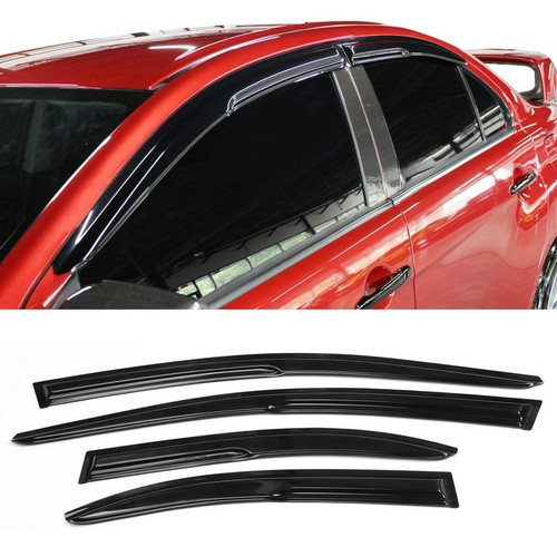 Mugen Style Visors Rain Guard Deflectors | 2008-2017 Mitsubishi Lancer EVO
