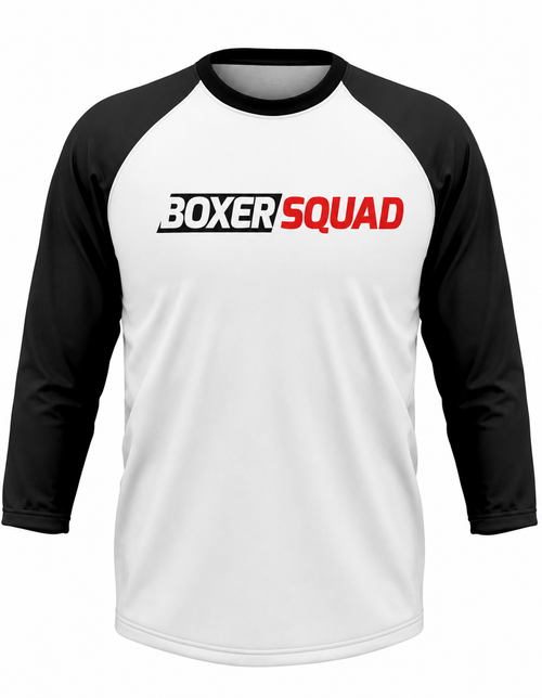 Boxer Squad Long Sleeve Baseball T-Shirt - White/Black