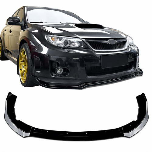 Gloss Black Front Bumper Lip Chin Spoiler PP 3-Pcs | 2011-2014 Subaru WRX/STI