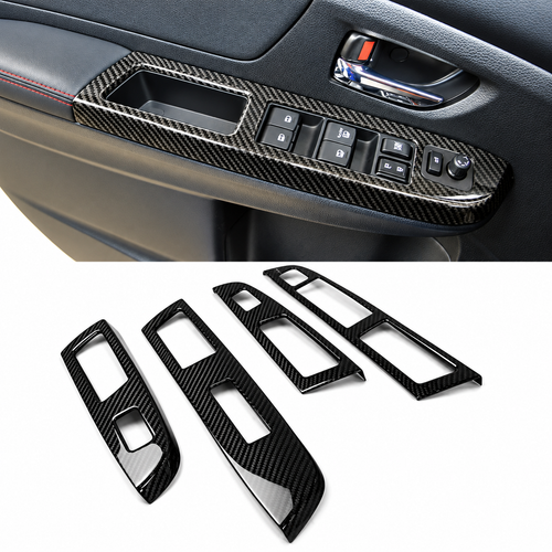 Dry Carbon Fiber Interior Door Handle Window Button Console Cover (2015-2017 WRX STI)