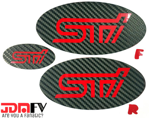 STI - Precut Emblem Overlays w/ Logo Front/Rear (06-07 STI)