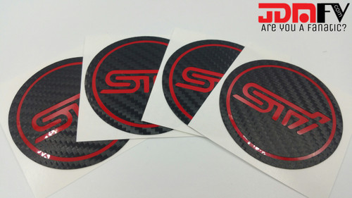 Subaru Wheel Center Caps Overlays - STI Logo