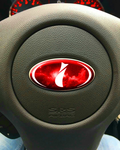RED GALAXY - DOMED Steering Wheel Badges