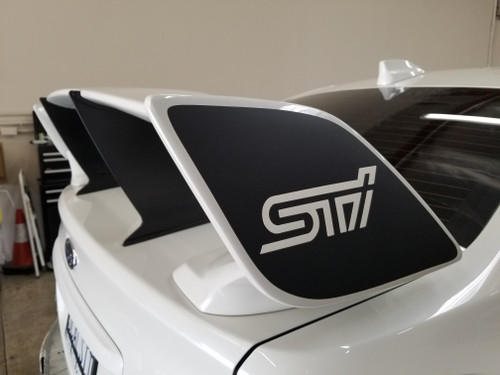 v2 - Precut Spoiler Wing Side End with logo Cutout Overlay Wrap