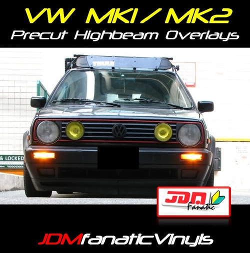 VW Jetta/Golf MK1/MK2 Precut Yellow High Beam Overlays Tint