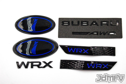 GIFT PACK - GLOSS black WRX, Symmetrical AWD, GLOSS black fender, BLUE front/rear emblem "i" (2015-2021 WRX)
