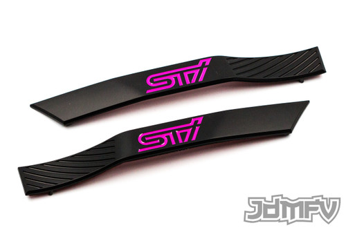 STI Fender Badge Garnish - Satin Black / Pink (2008-2014 STI)