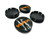 Replacement Gloss Black Center Caps with 3d Logo - ORANGE (56mm)