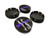 Replacement Gloss Black Center Caps with 3d Logo - PURPLE (56mm)