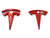 Gloss Red - Emblem Cover For  Front, Rear, and Steering Wheel (Tesla Model 3)