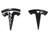 Gloss Black - Emblem Cover For  Front, Rear, and Steering Wheel (Tesla Model X)