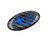 Carbon Fiber DOMED Steering Wheel Badges - Black Carbon Fiber/Blue Stars