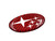 Carbon Fiber DOMED Steering Wheel Badges - Red Carbon Fiber/White Stars