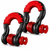 BLACK/RED Front or Rear Off Road Tow Hooks Heavy Duty 3/4 Inch D Ring Shackle 