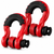 RED/BLACK Front or Rear Off Road Tow Hooks Heavy Duty 3/4 Inch D Ring Shackle 
