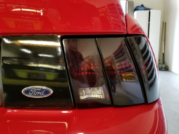 25% dark smoke tail light overlays for 99-00 mustang